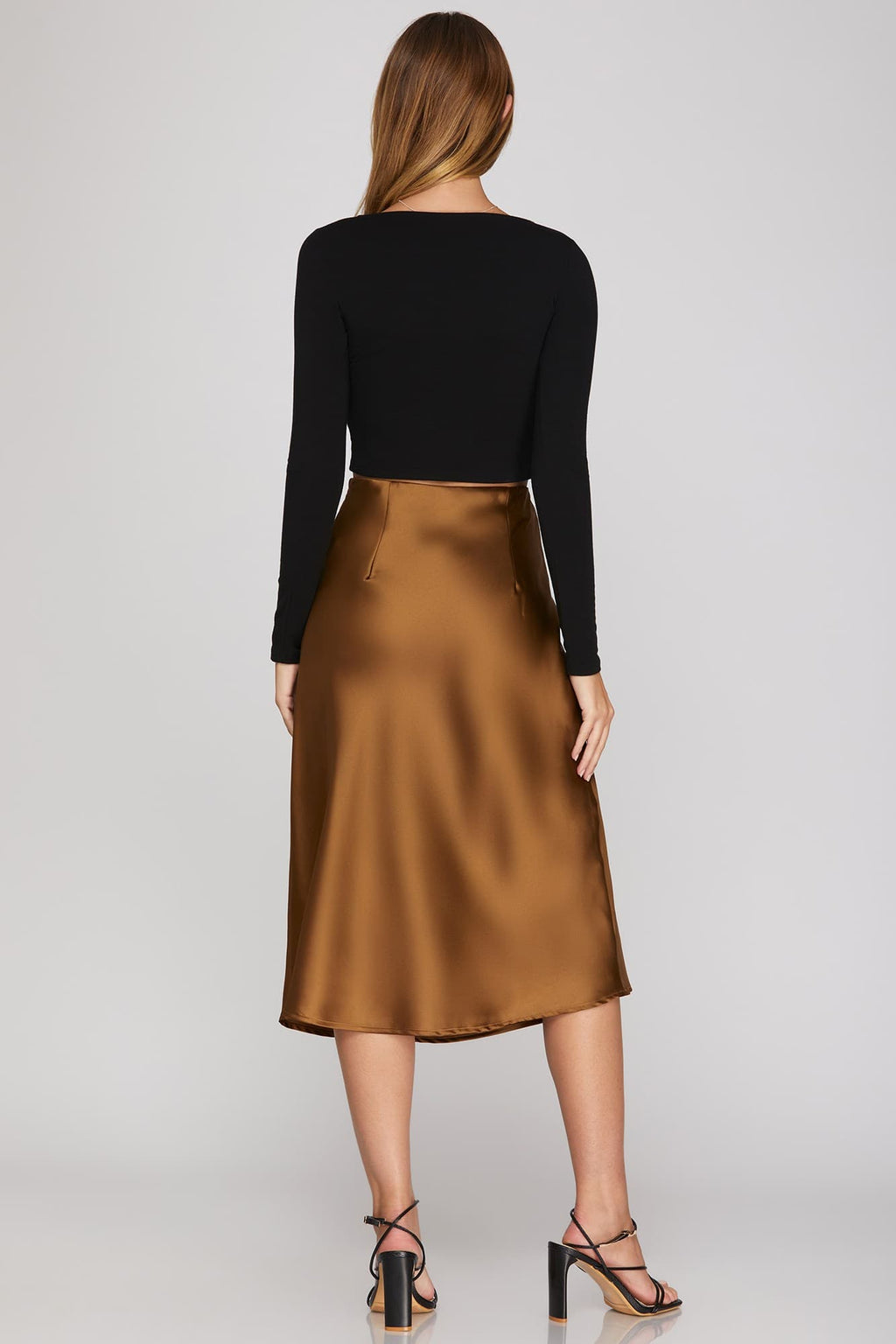 Sara Satin Midi Skirt
