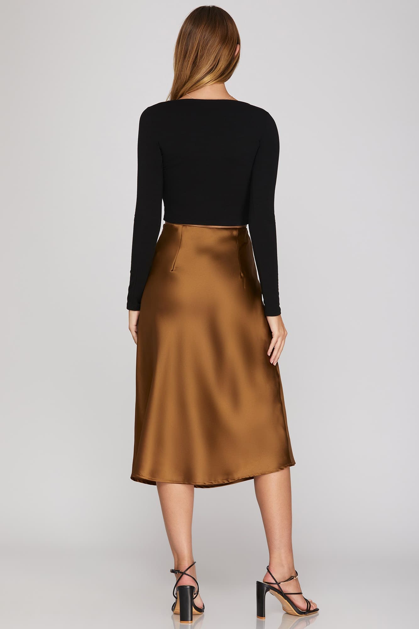 Sara Satin Midi Skirt