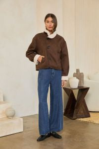 Cocoa Cabin Sherpa-Lined Short Jacket