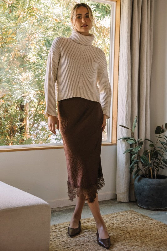 Tabbie Textured Turtle Neck Sweater