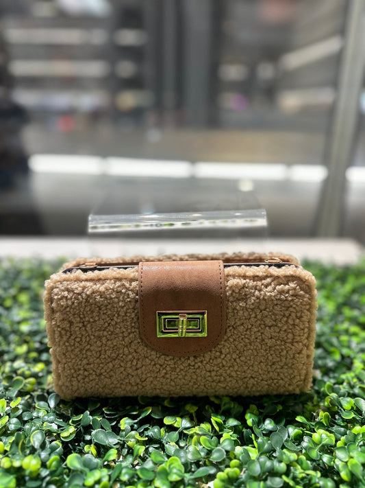 Sherpa Turn Lock Crossbody Wallet