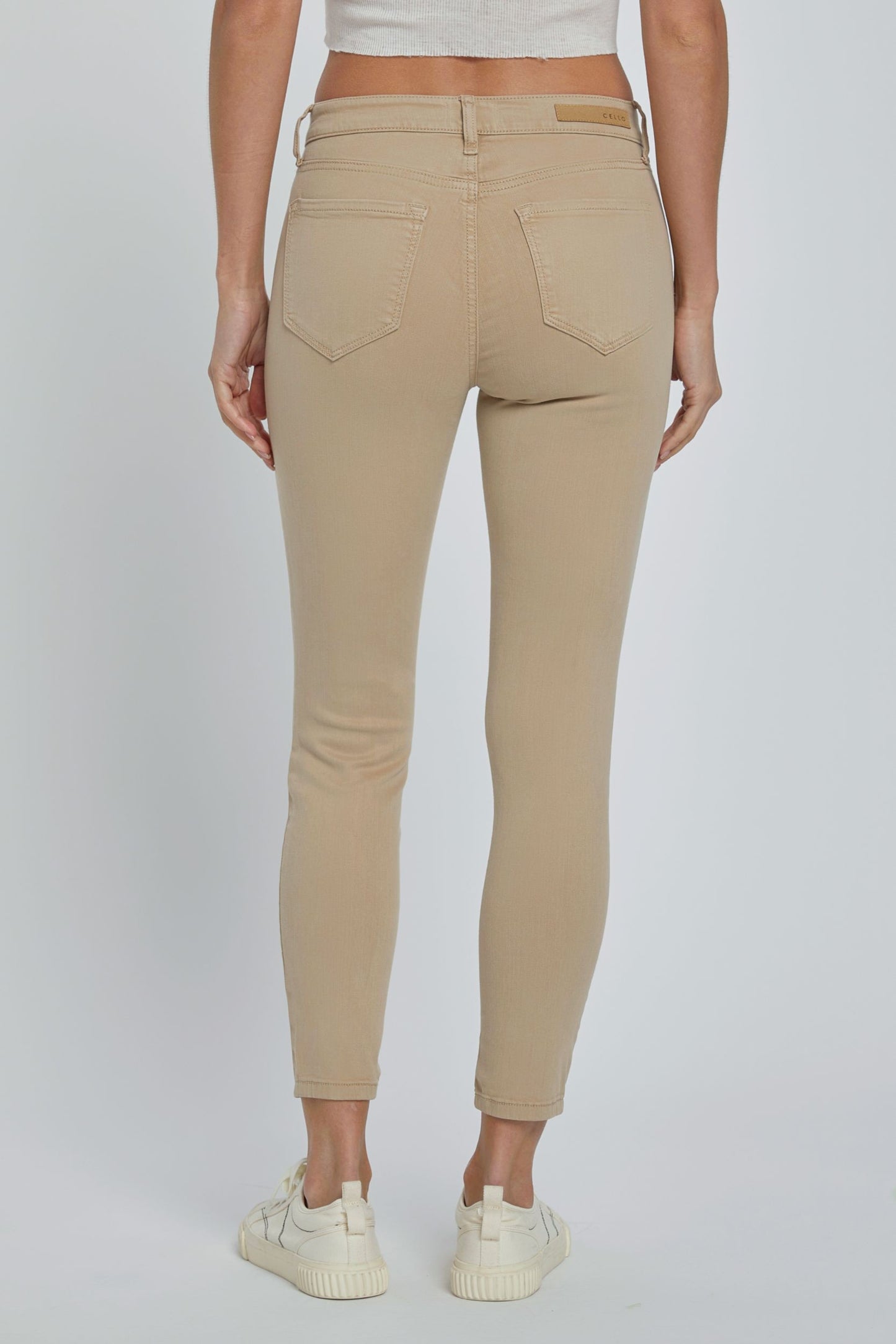 Kimmie Khaki Mid-rise Skinny Jeans