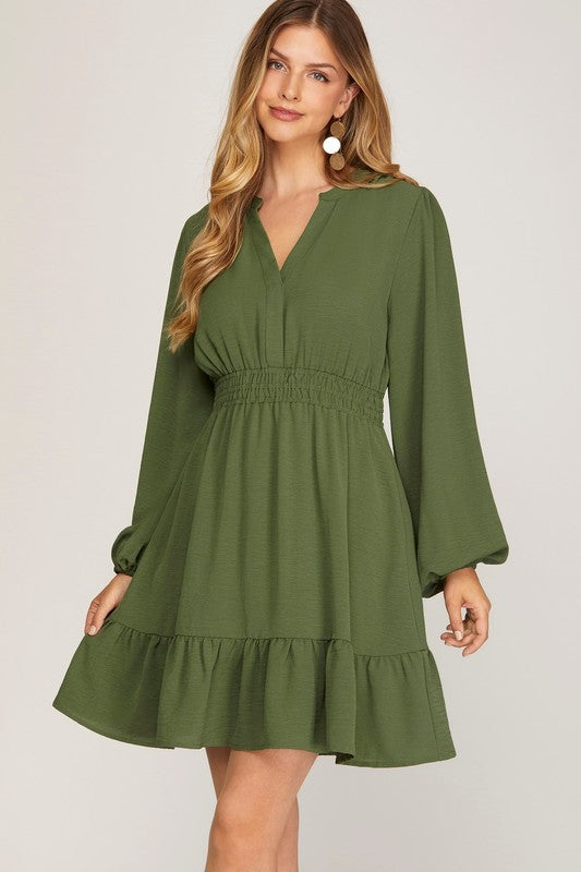 Curvy Lucille Long Sleeve Dress