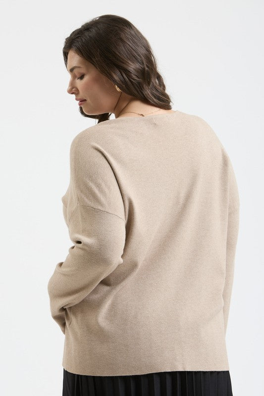 Curvy Front Seam Sweater