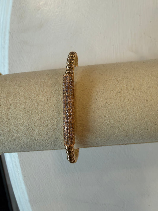 Gold Beaded Bangle Bracelet