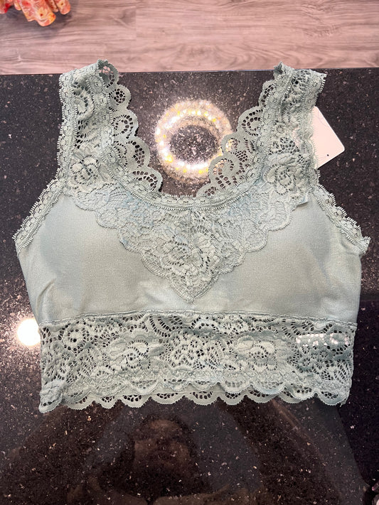 Padded Lace Bralette Sea Foam