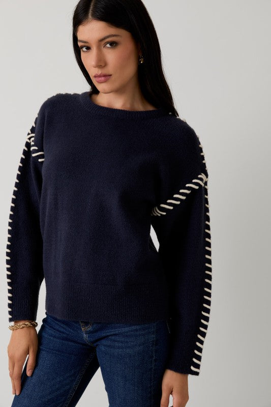 So Blue Crew Neck Sweater