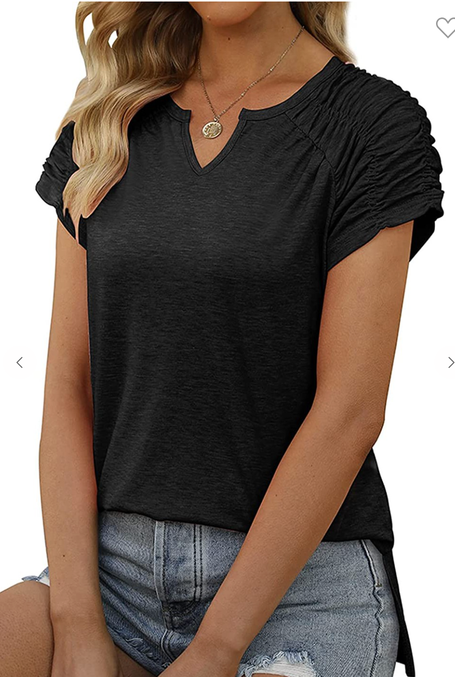 V-Neck Pleated Top