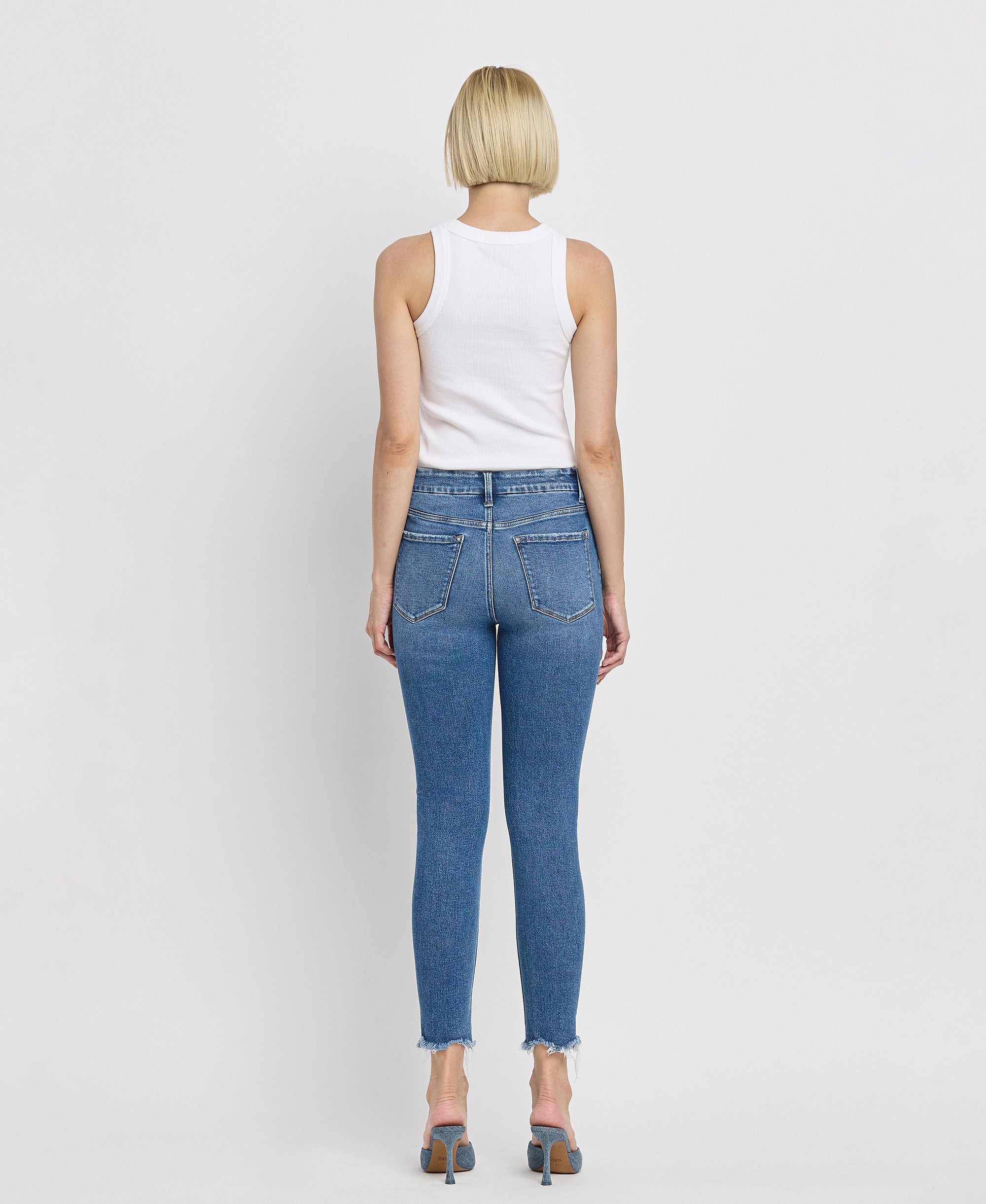 The Haylie HR Raw Hem Skinny Jean by Vervet