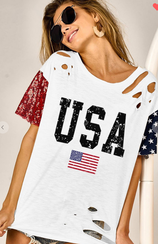 USA Cutout Top