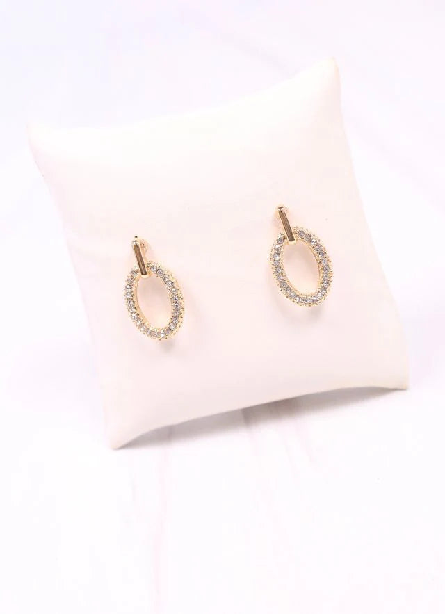 Brydon CZ Open Drop Earring Gold