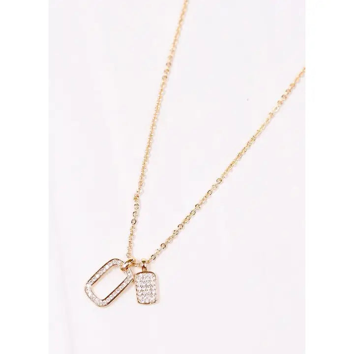 Sydni Cz Charm Necklace Gold