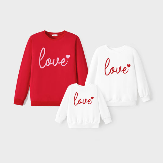 Valentine's Day Letter Long-sleeve Tops for Mommy and Me