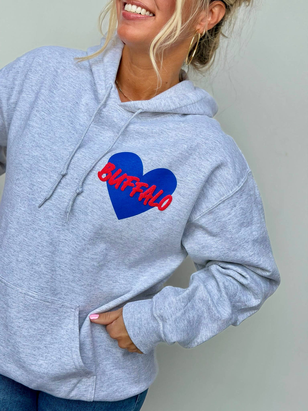 Buffalo Heart Puff Print Hoodie