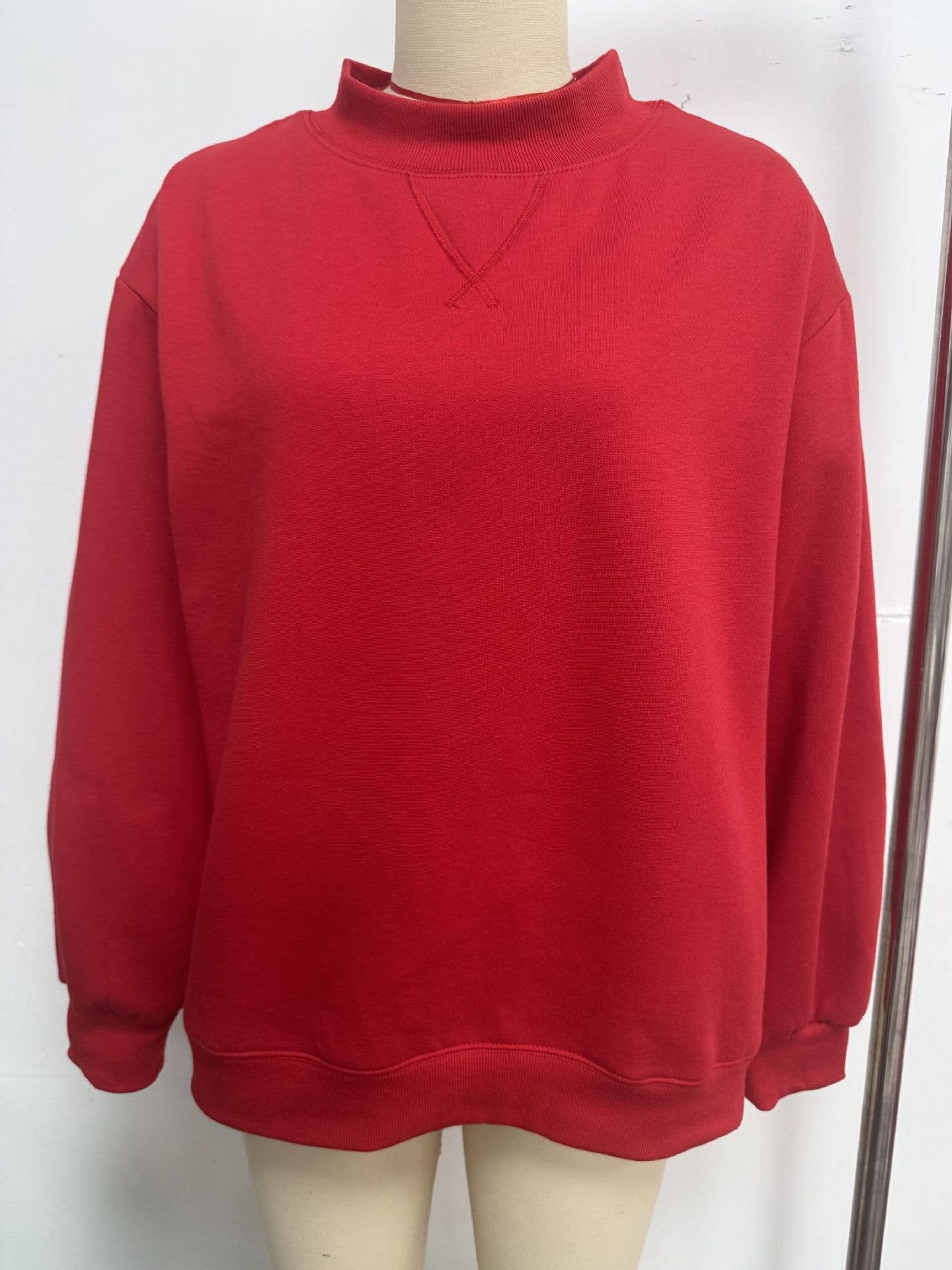 Ready in Red Fleece Mock Neck