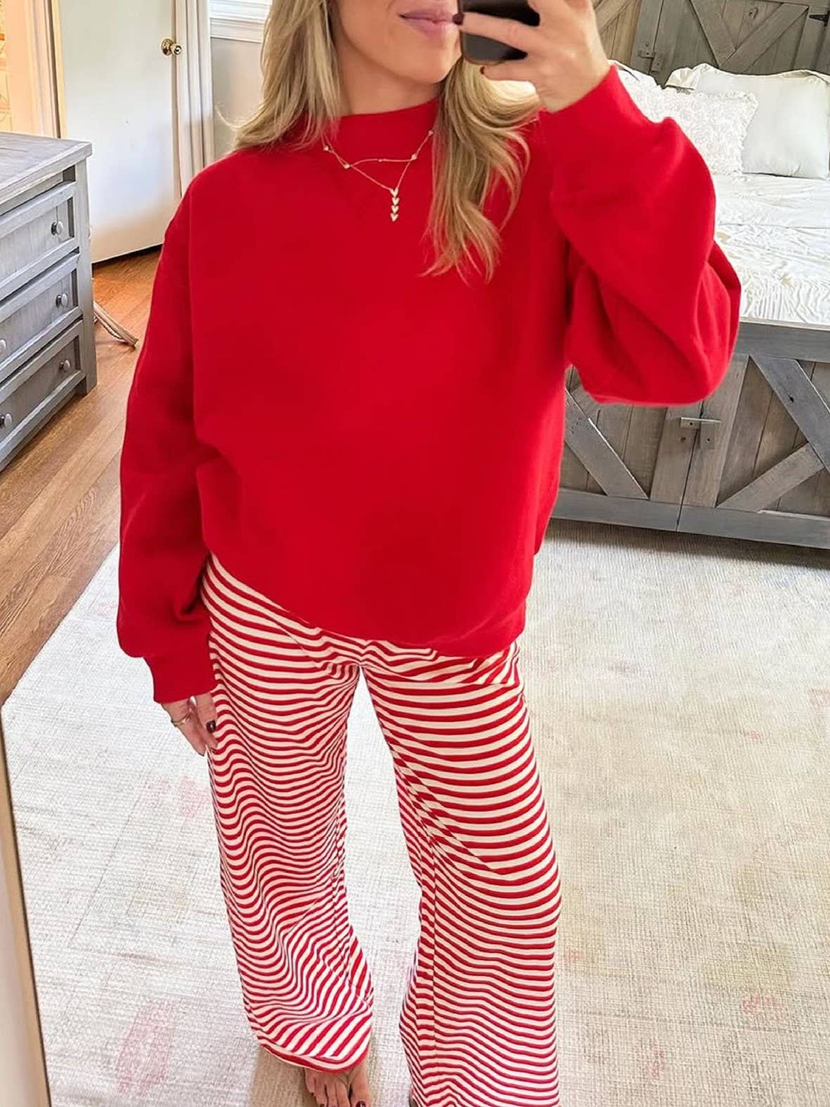 Ready in Red Fleece Mock Neck