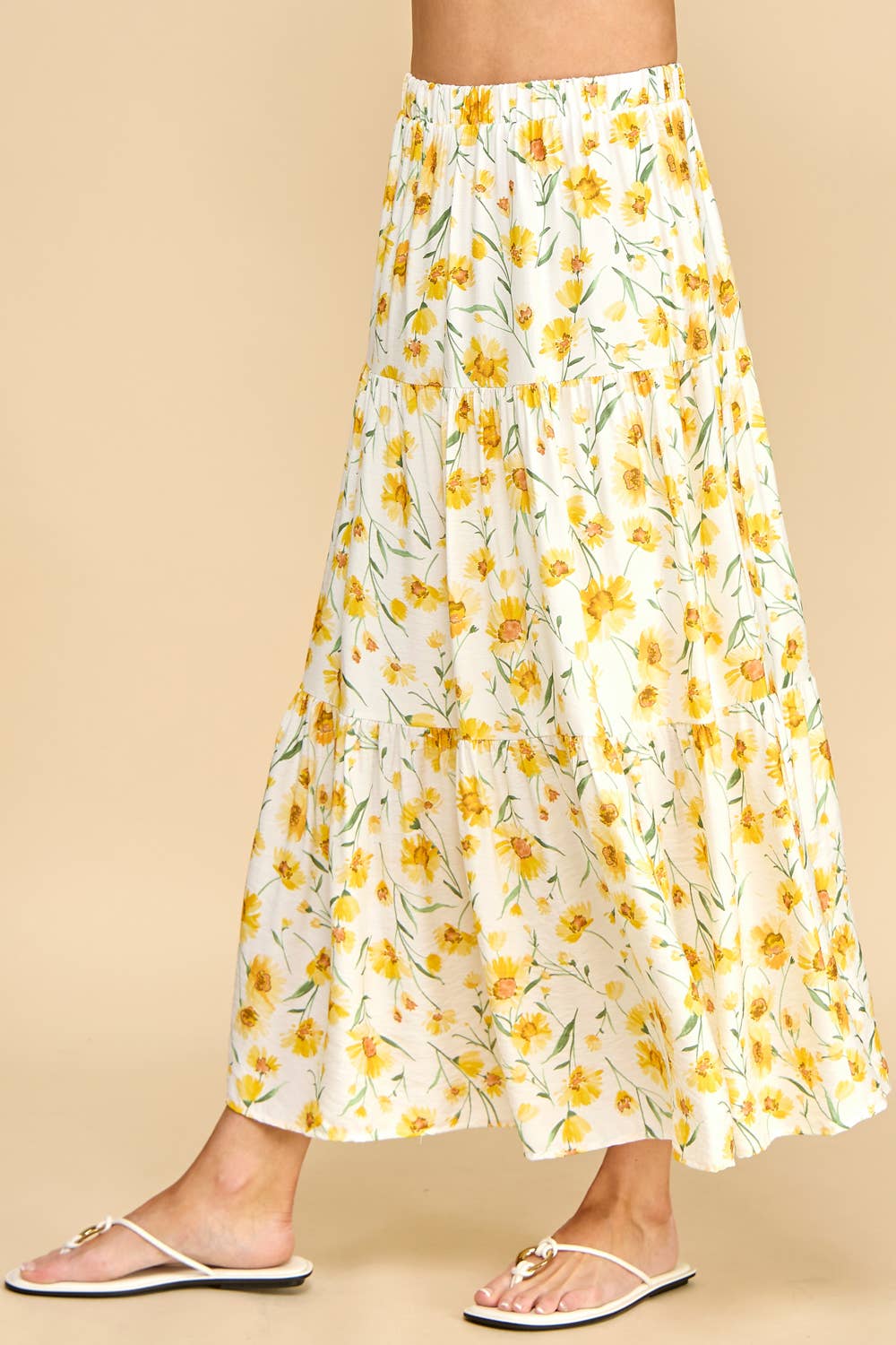 Sunny Bloom Tiered Maxi Skirt