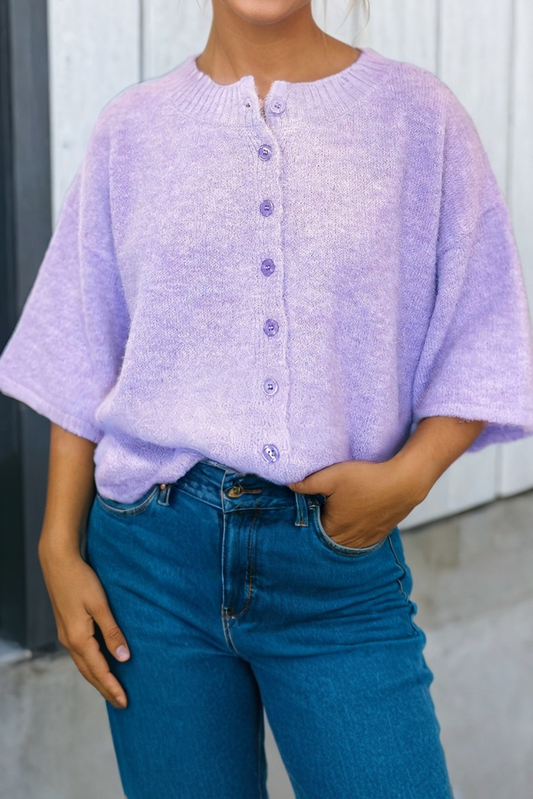 Bree Boxy Knit Button Down Sweater