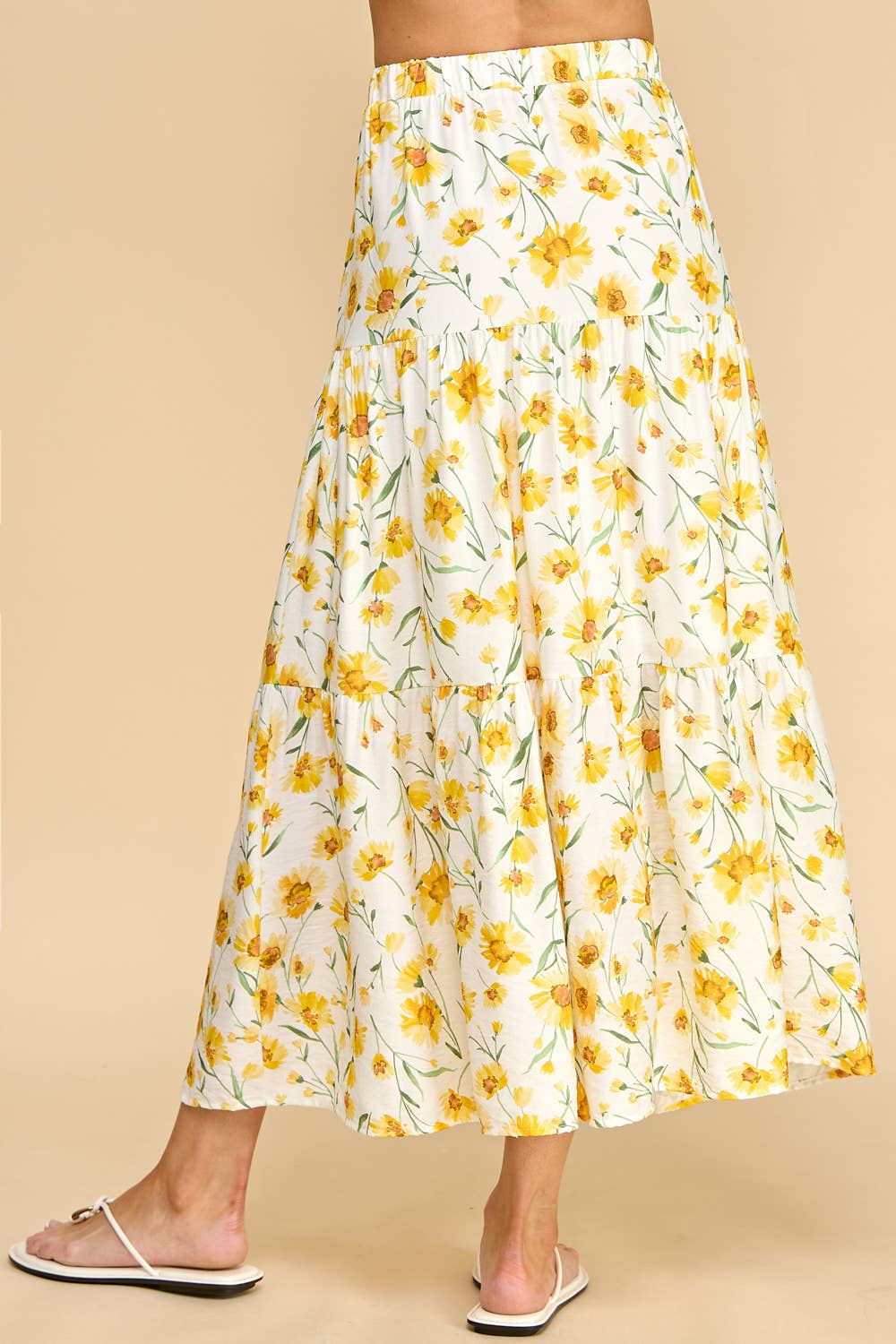 Sunny Bloom Tiered Maxi Skirt