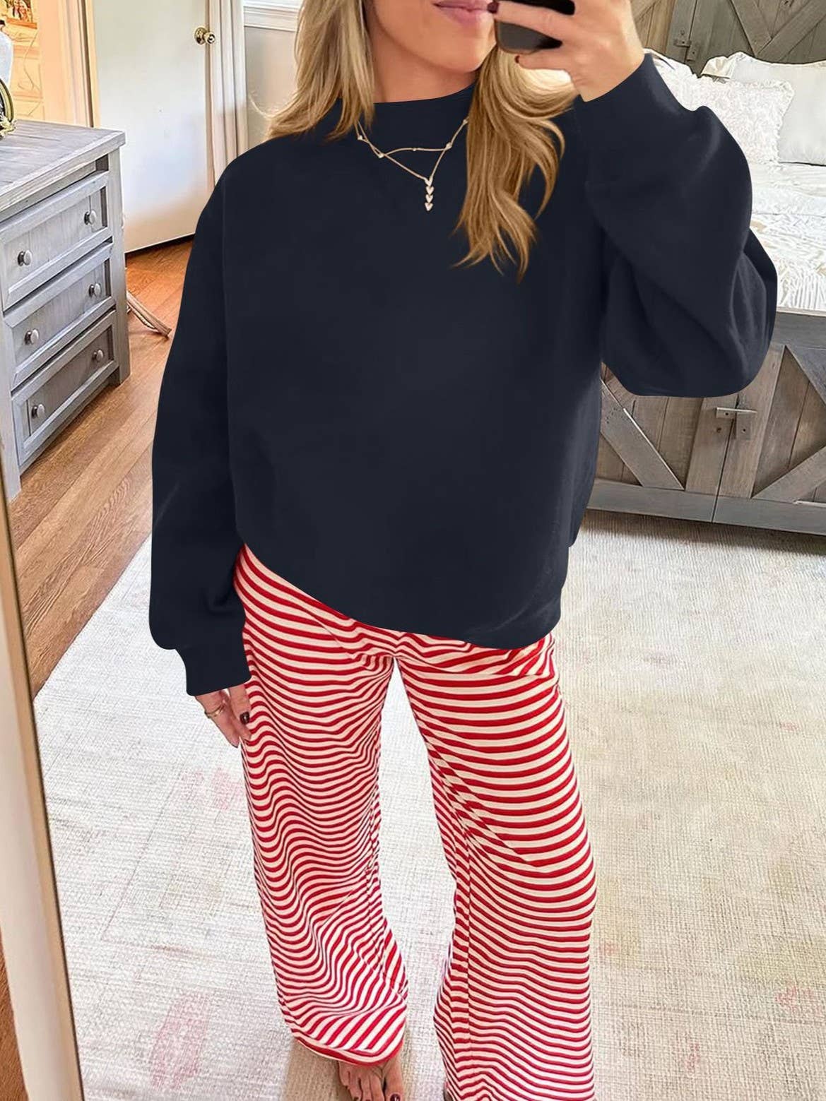 Ready in Red Fleece Mock Neck