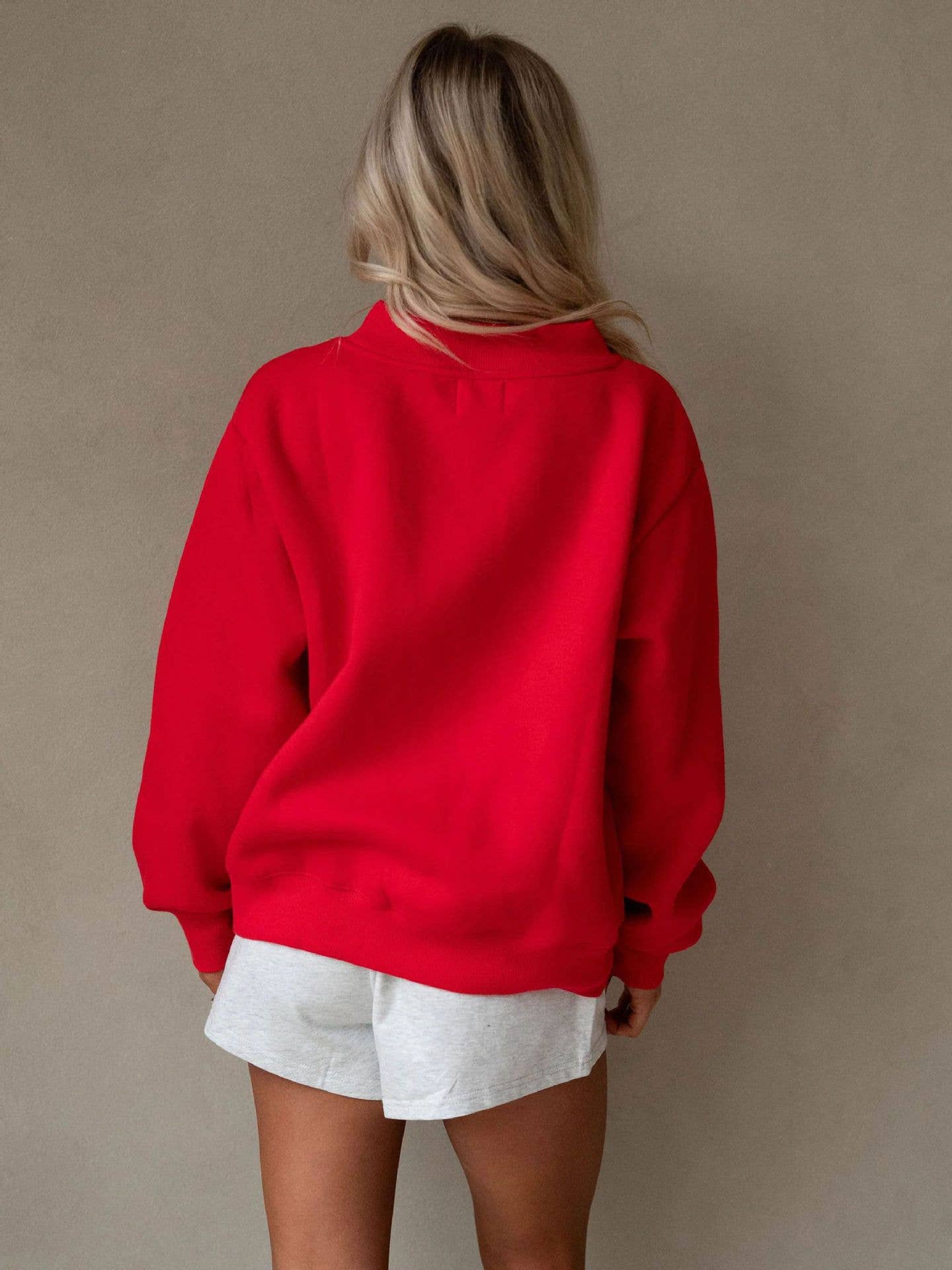 Ready in Red Fleece Mock Neck