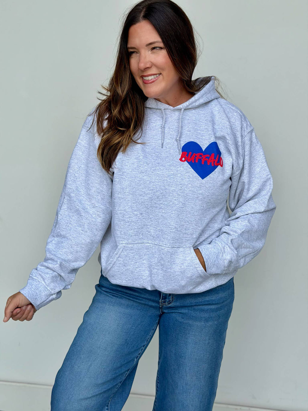 Buffalo Heart Puff Print Hoodie