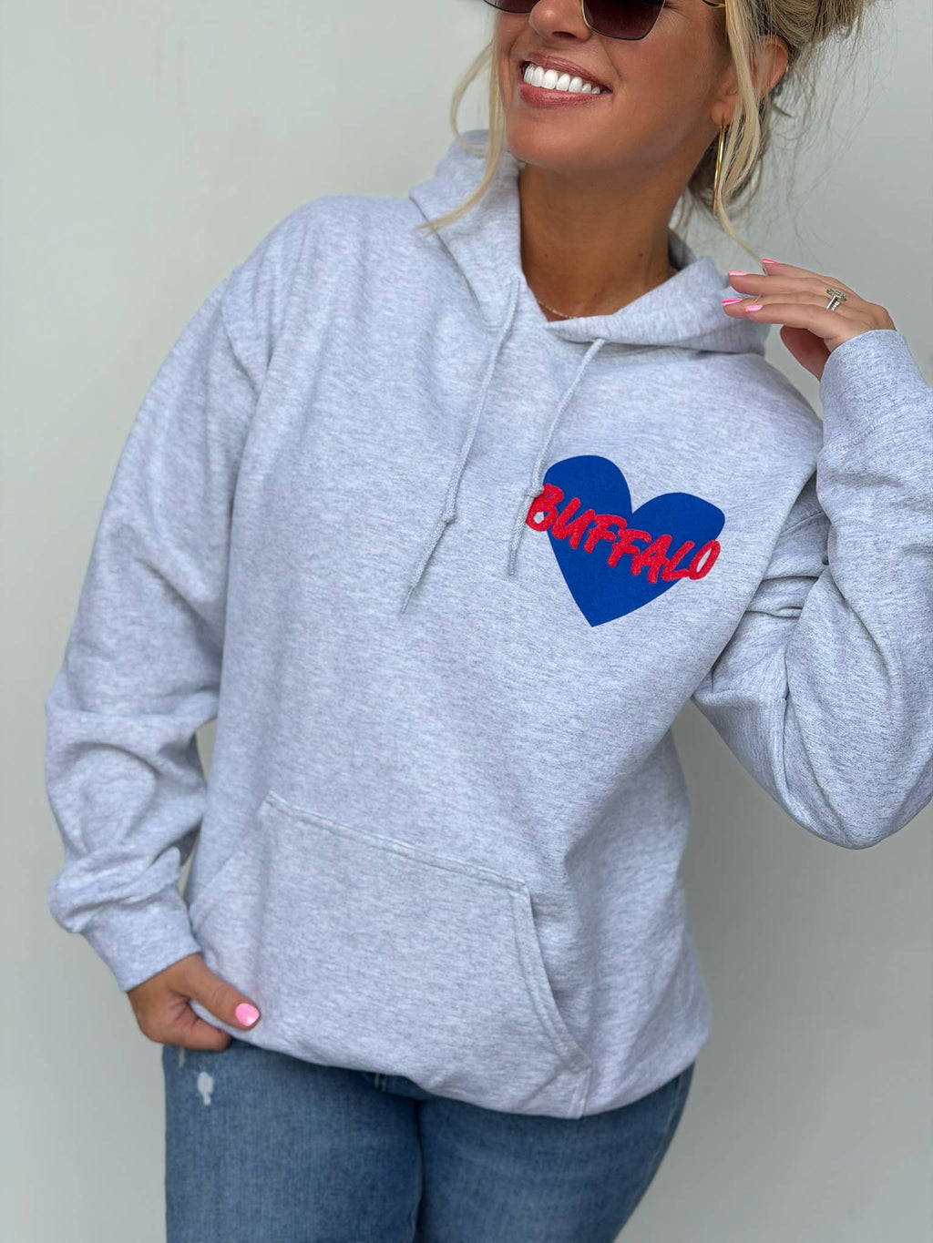 Buffalo Heart Puff Print Hoodie