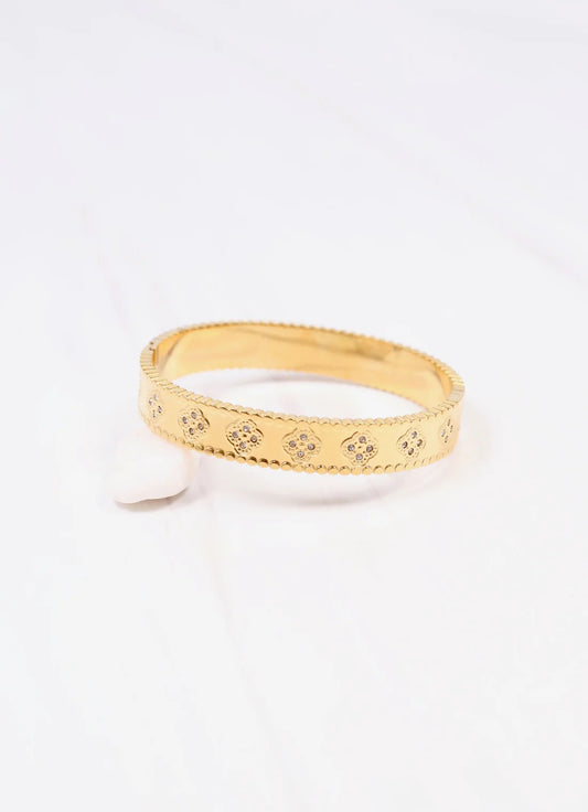 Lune CZ Clover Bracelet GOLD