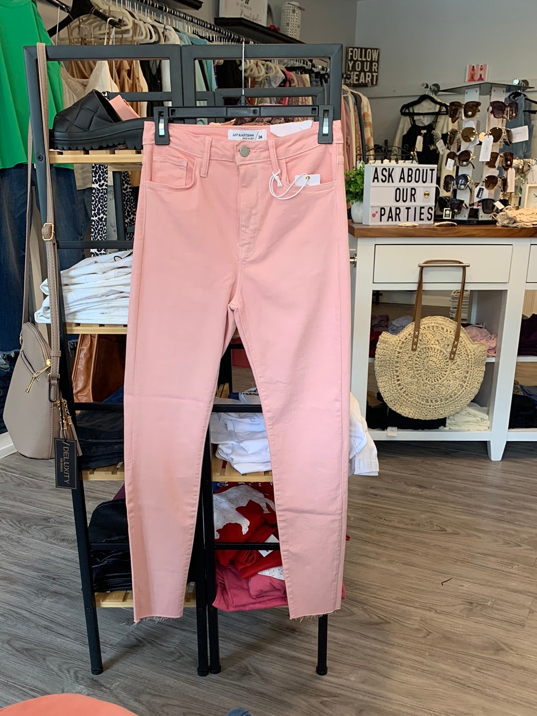 Just Pink Scissor Cut Skinnies