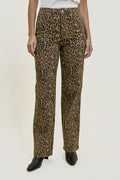 Wild Side HR Leopard Straight Jeans