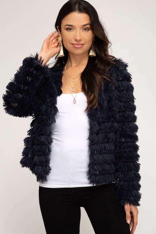 Fierce Faux Fur Jacket Black