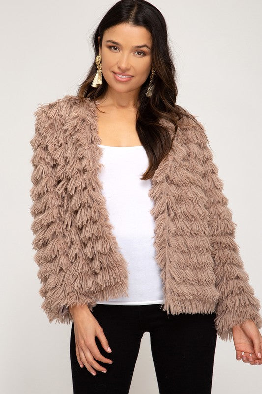 Fierce Faux Fur Jacket Mocha