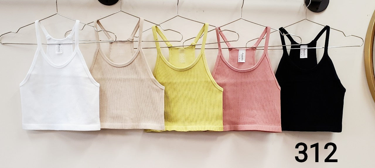 Racerback Crop Cami in Light Nude