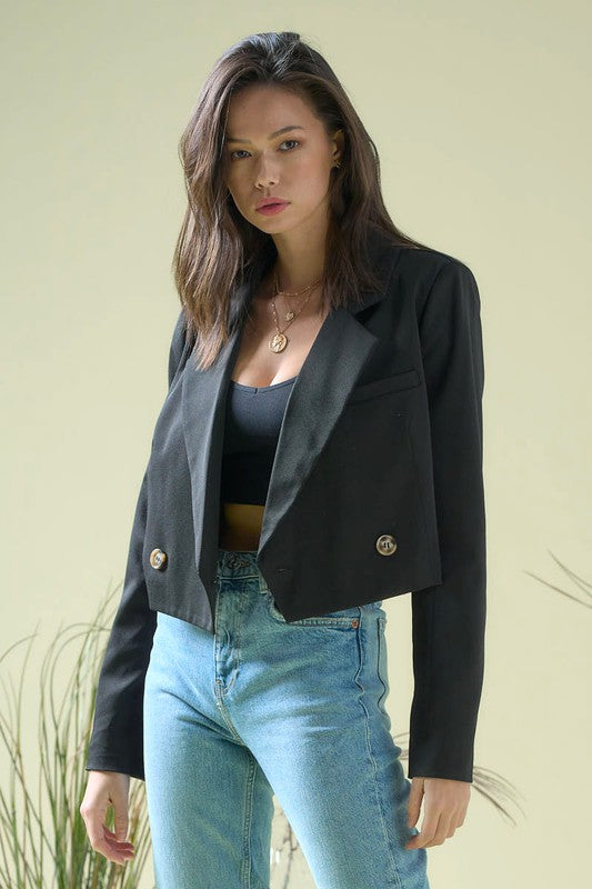Brenda Double Breasted Cropped Blazer