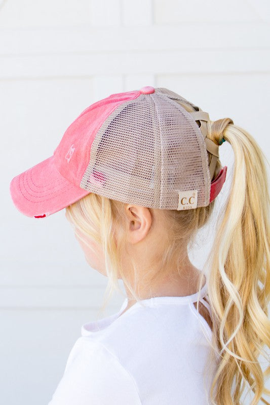 Girls CC Criss Cross ponytail cap