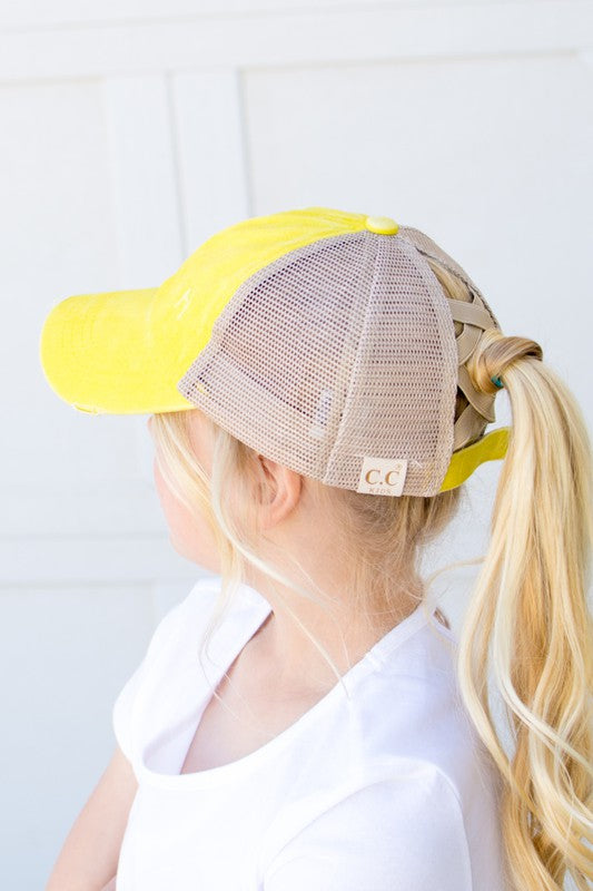 Girls CC Criss Cross ponytail cap