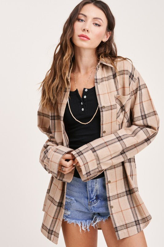 Encore Plaid Shirt in Tan