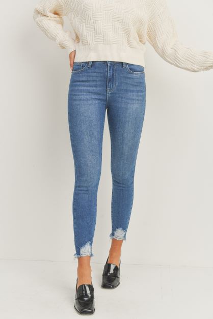 Teigen HR Ankle Skinny With Destroyed Hem