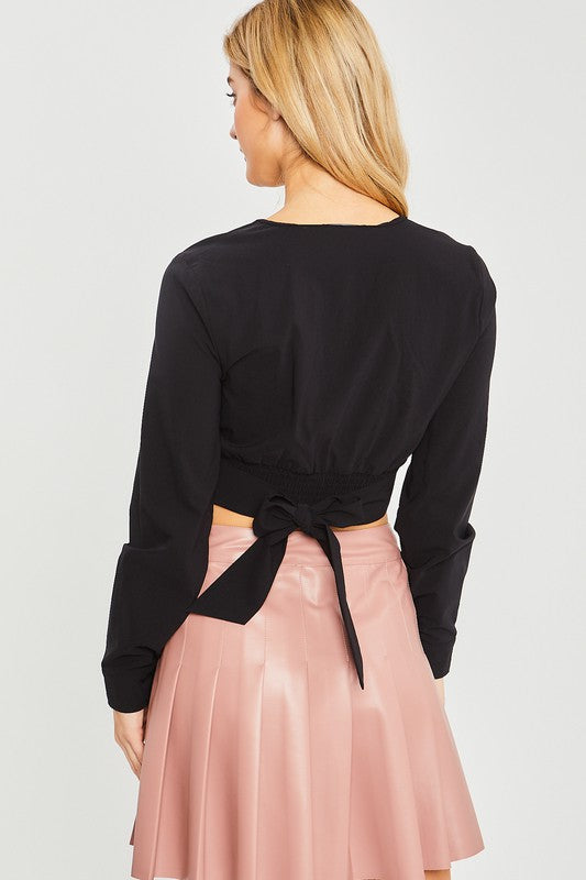 Laura Long Sleeve Twist Crop Top