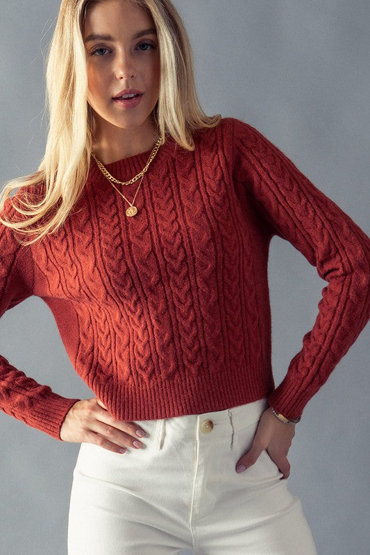 Sabrina Soft Touch Sweater in Brown & Terra