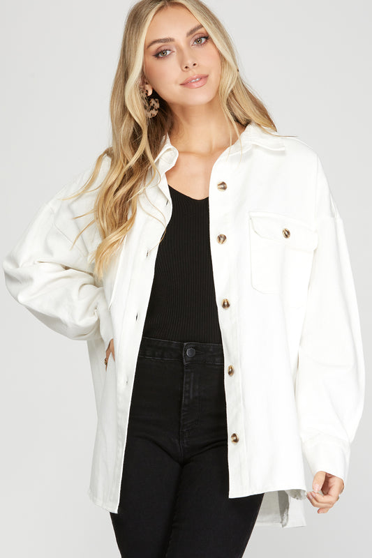 Lucy Long Sleeve Washed Twill Shirt Jacket