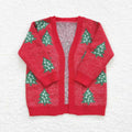 Girls Red Christmas Tree Long Sleeve Sweaters