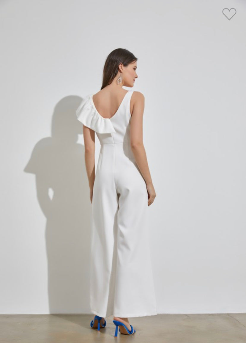 Rita Ruffle Shoulder Jumpsuit