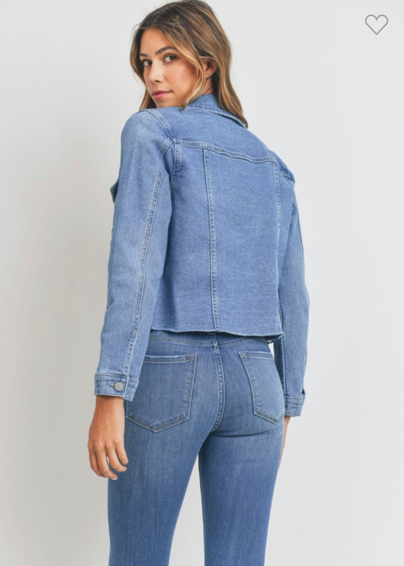 Carrie Cropped Denim Jacket