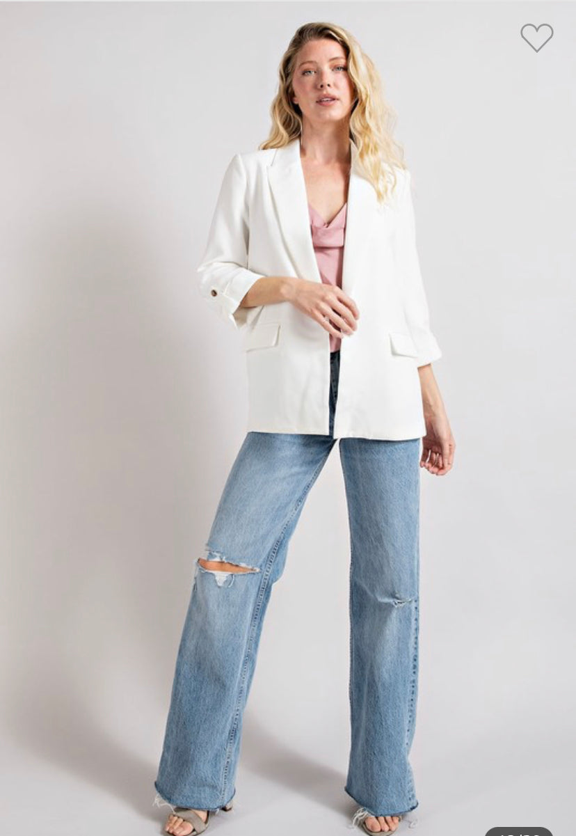 Soft Whispers White Blazer